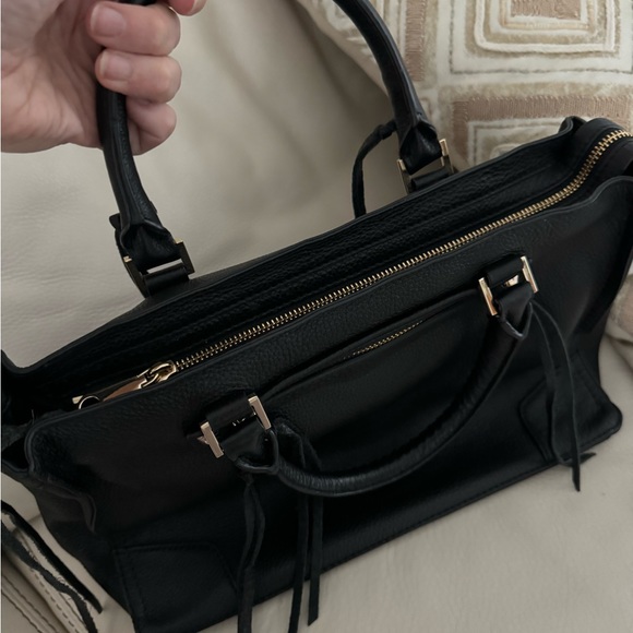 Rebecca Minkoff Black Leather Regan Satchel - Picture 7 of 9